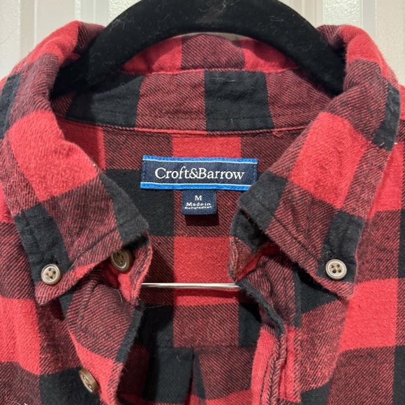 Croft & Barrow Casual Men's Buffalo Check Button Down Shirt - Medium‎ - Picture 2 of 5